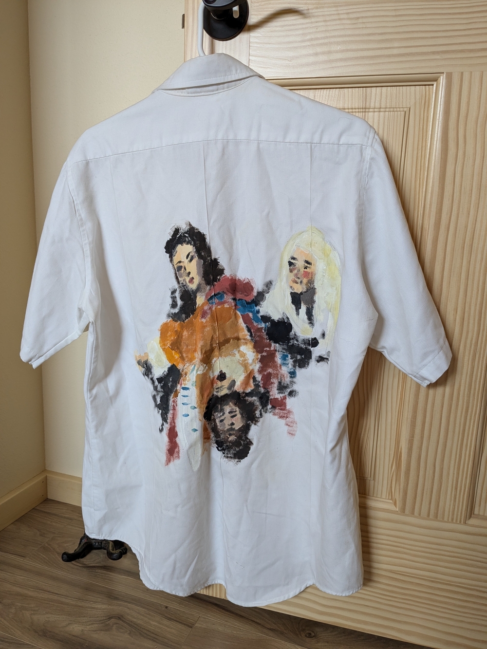 Hand painted HEAD OF SAINT JOHN VTG Army Shirt